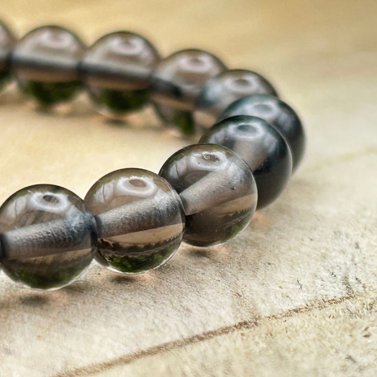 Bracelet 6mm - Cristal de Roche Fumé