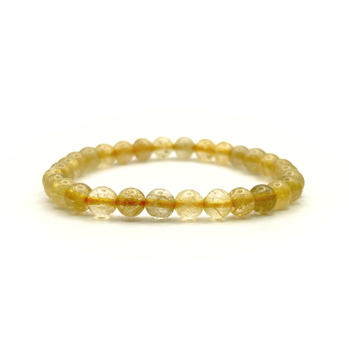 Bracelet 6mm - Cristal de Roche Rutile