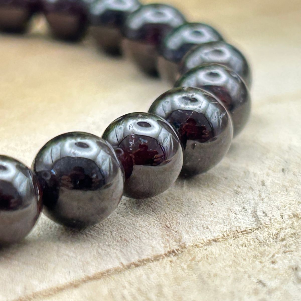 Bracelet 6mm - Grenat Rouge