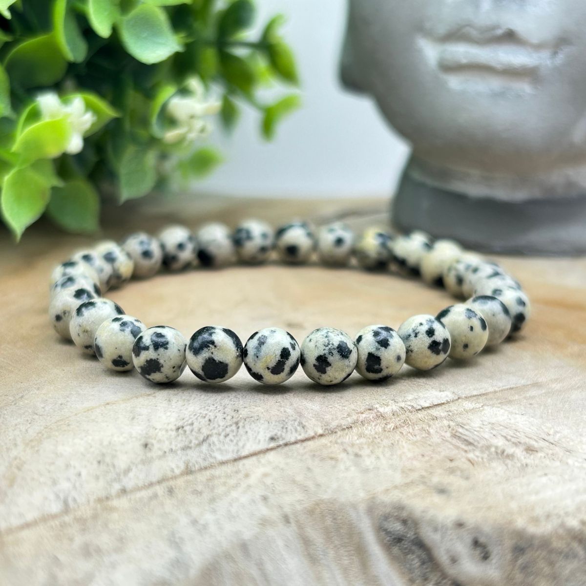 Bracelet 6mm - Jaspe Dalmatien
