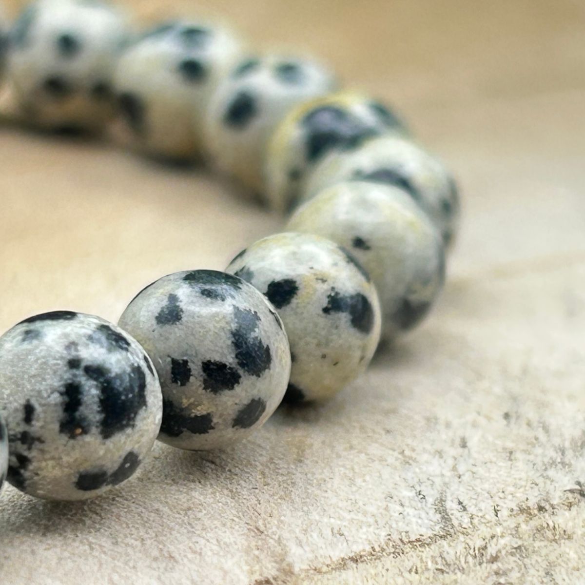 Bracelet 6mm - Jaspe Dalmatien
