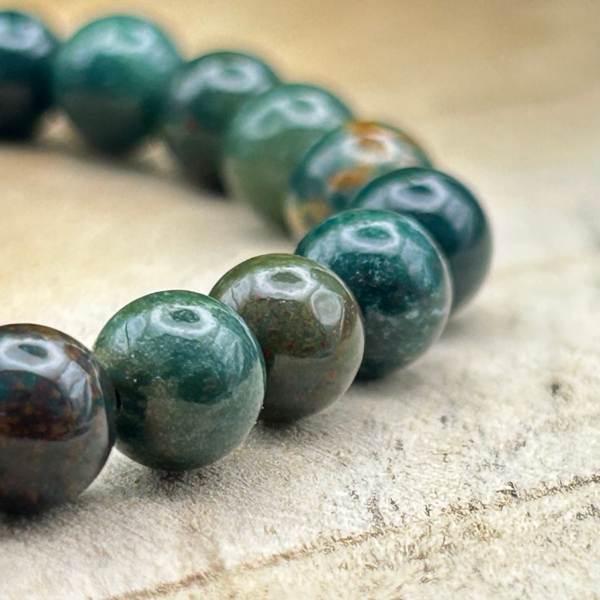Bracelet 6mm - Jaspe Héliotrope