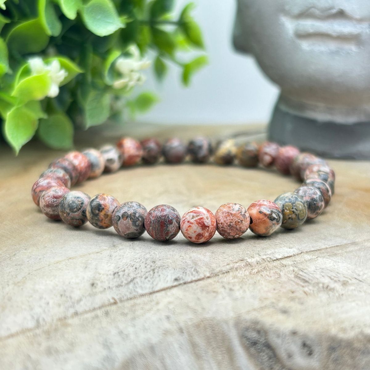 Bracelet 6mm - Jaspe Orbiculaire Léopard
