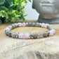 Bracelet 6mm - Labradorite et Quartz rose
