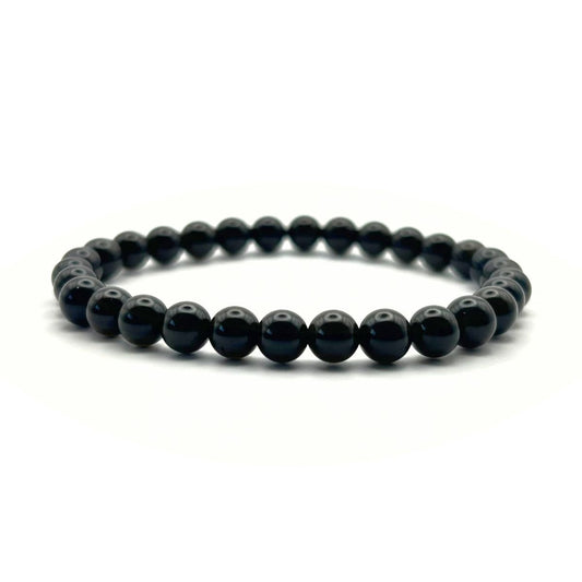 Bracelet 6mm - Obsidienne Noire