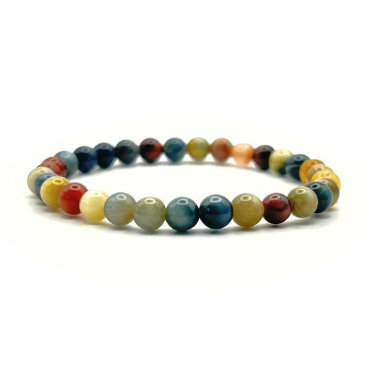 Bracelet 6mm - Œil de Tigre Multicolore AAA