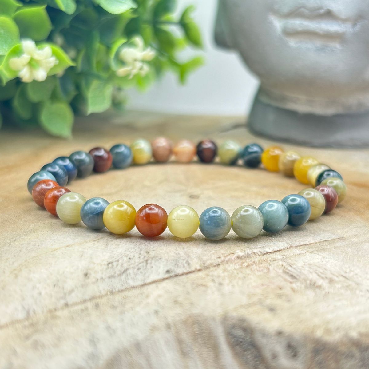 Bracelet 6mm - Œil de Tigre Multicolore AAA
