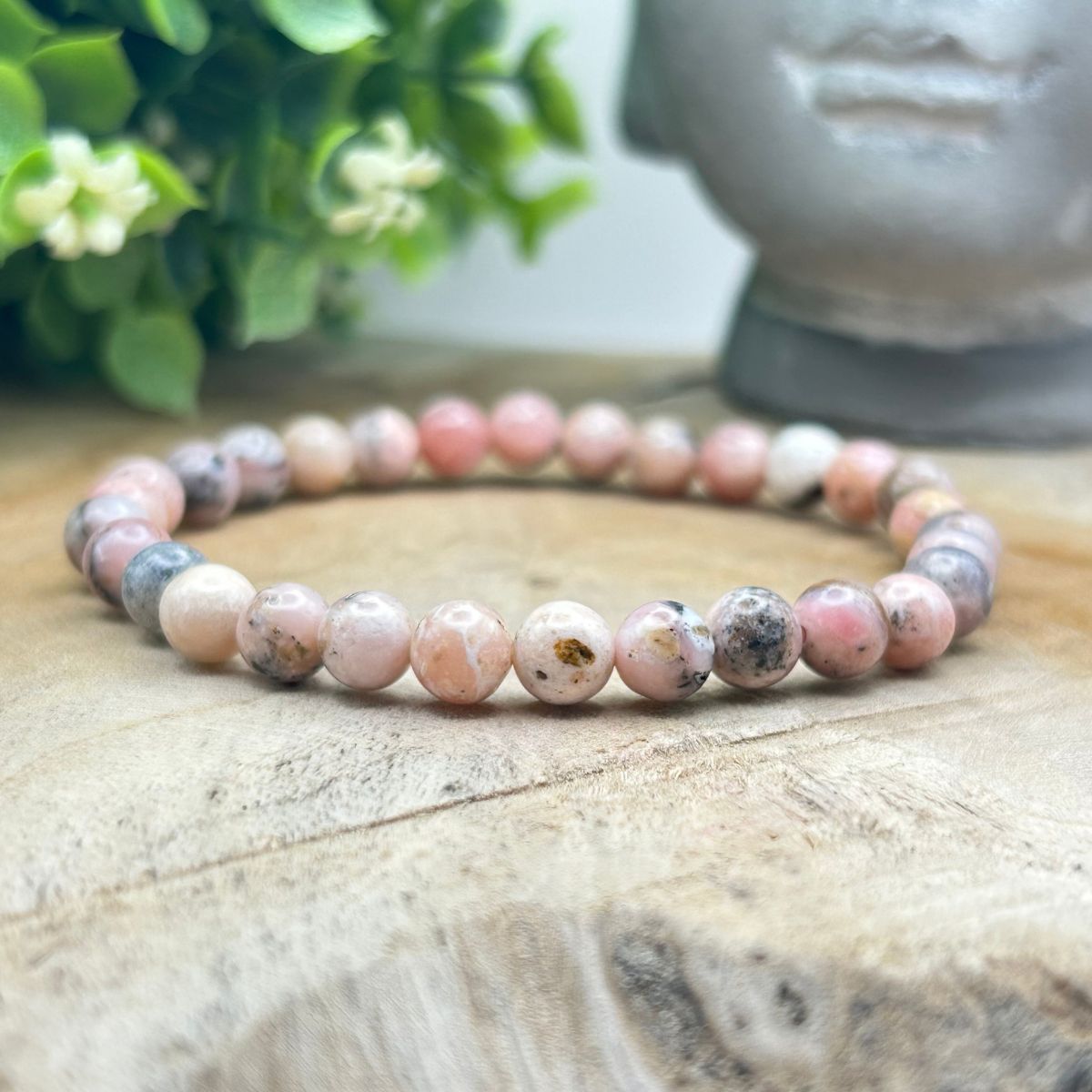Bracelet 6mm - Opale Rose