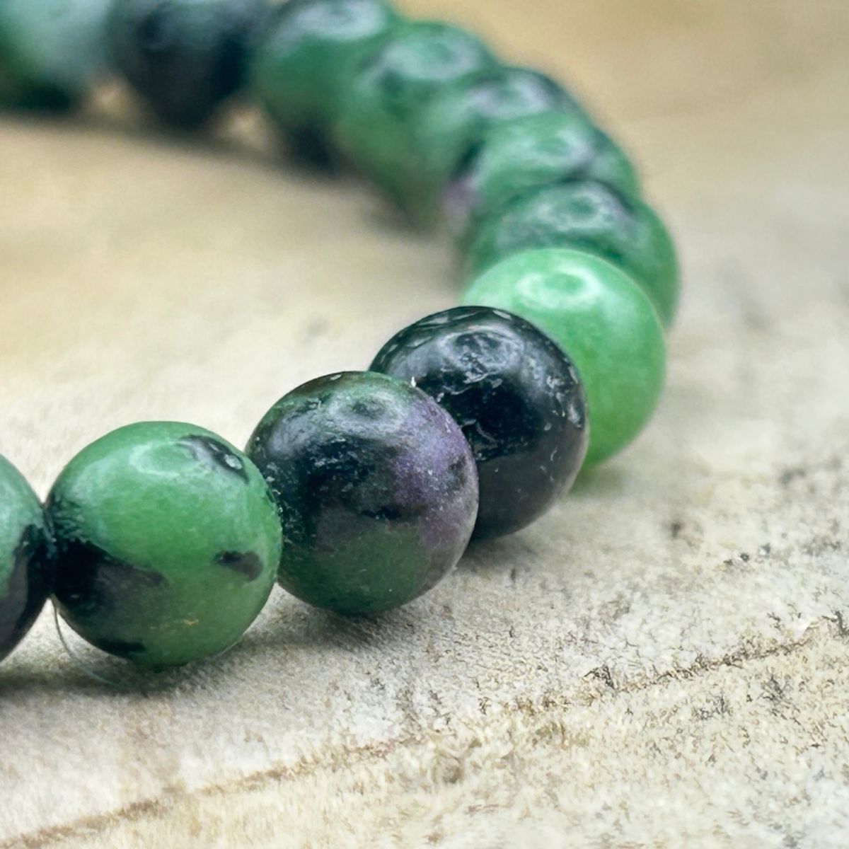 Bracelet 6mm - Rubis Zoïsite