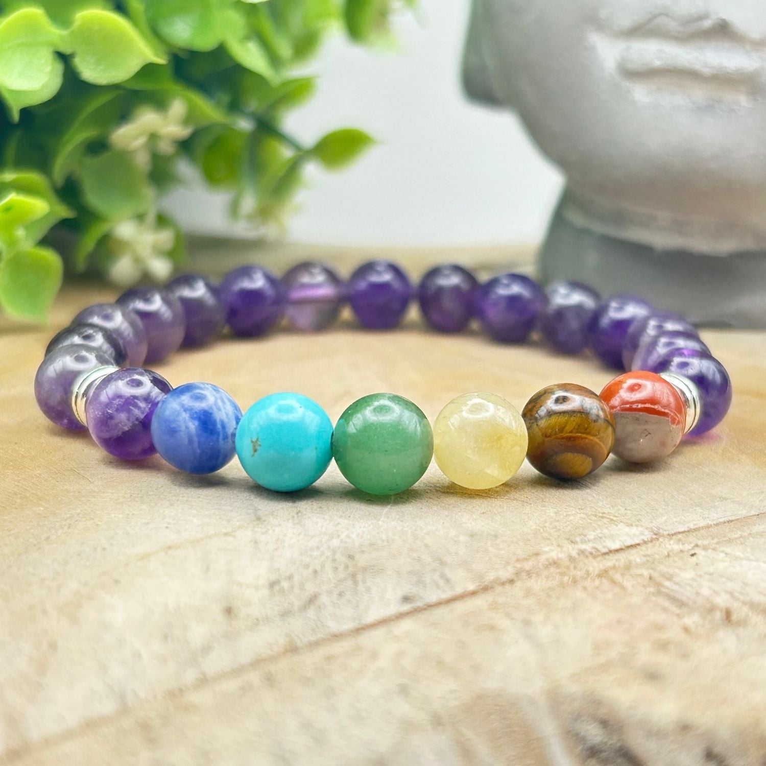 Bracelet Améthyste 7 Chakras 6 mm Bracelet Améthyste 7 Chakras 6 mm