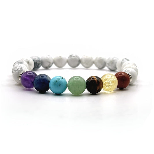 Bracelet 8mm - Howlite 7 chakras