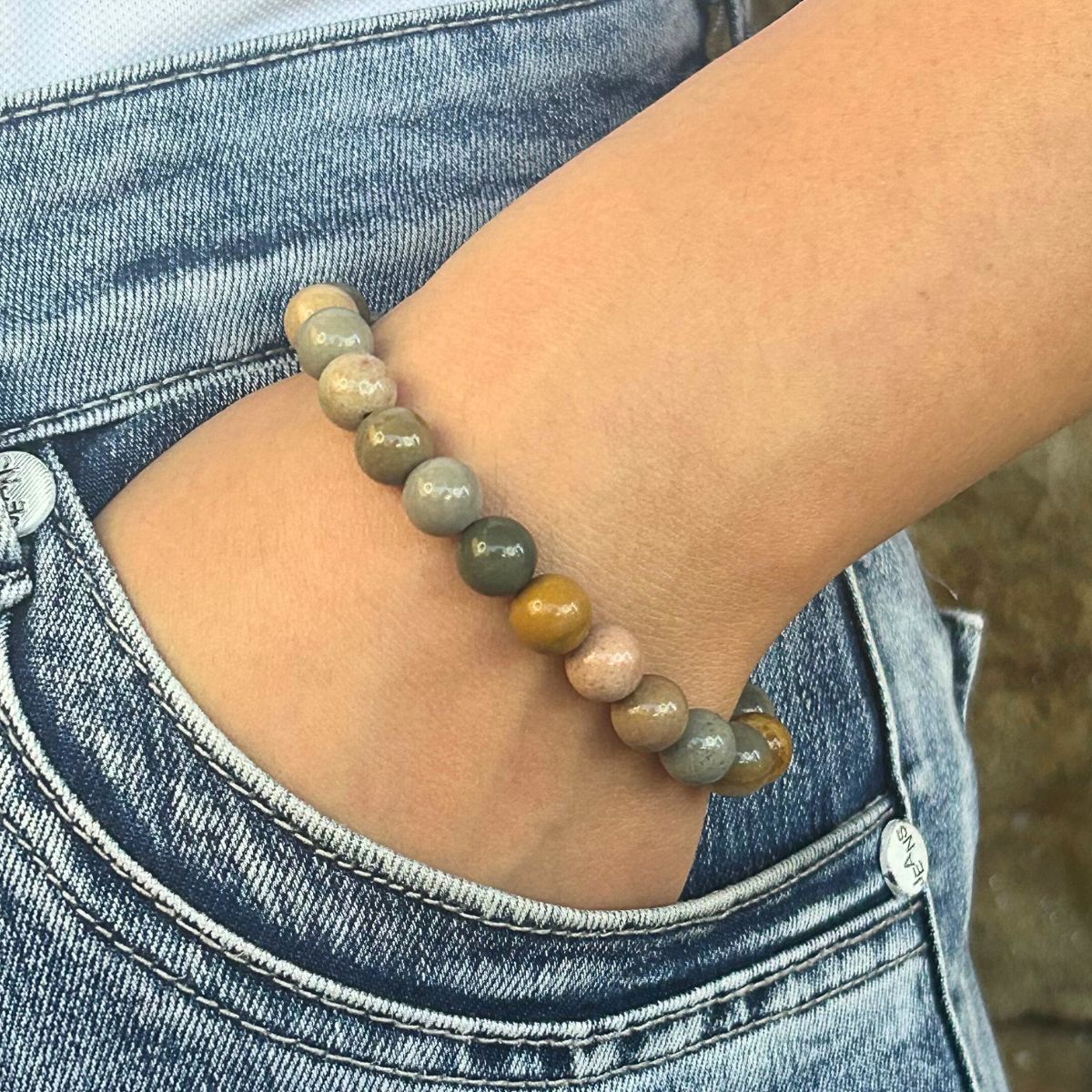 Bracelet 8mm - Jaspe Océan