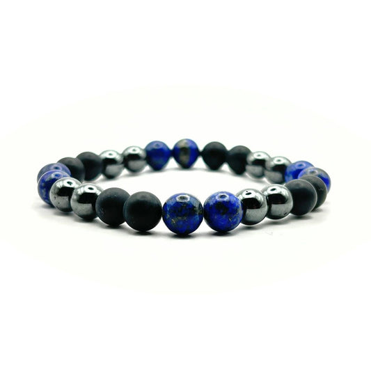 Bracelet 8mm - Lapis-Lazuli, Hématite, Onyx mate