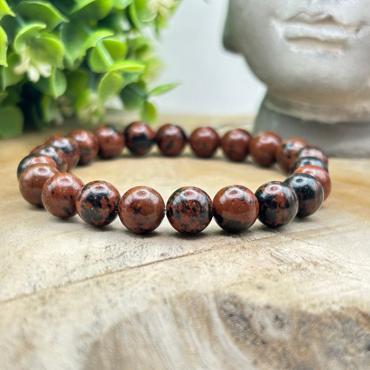 Bracelet 8mm - Obsidienne Acajou