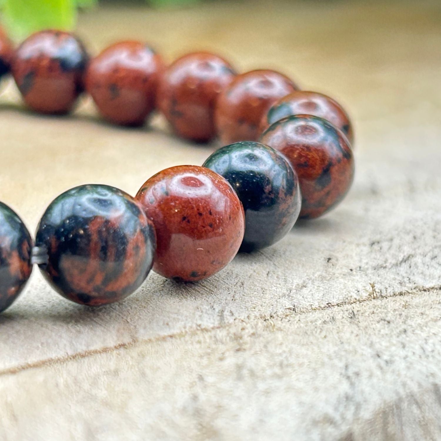 Bracelet 8mm - Obsidienne Acajou