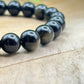 Bracelet 8mm - Obsidienne Noire Dorée