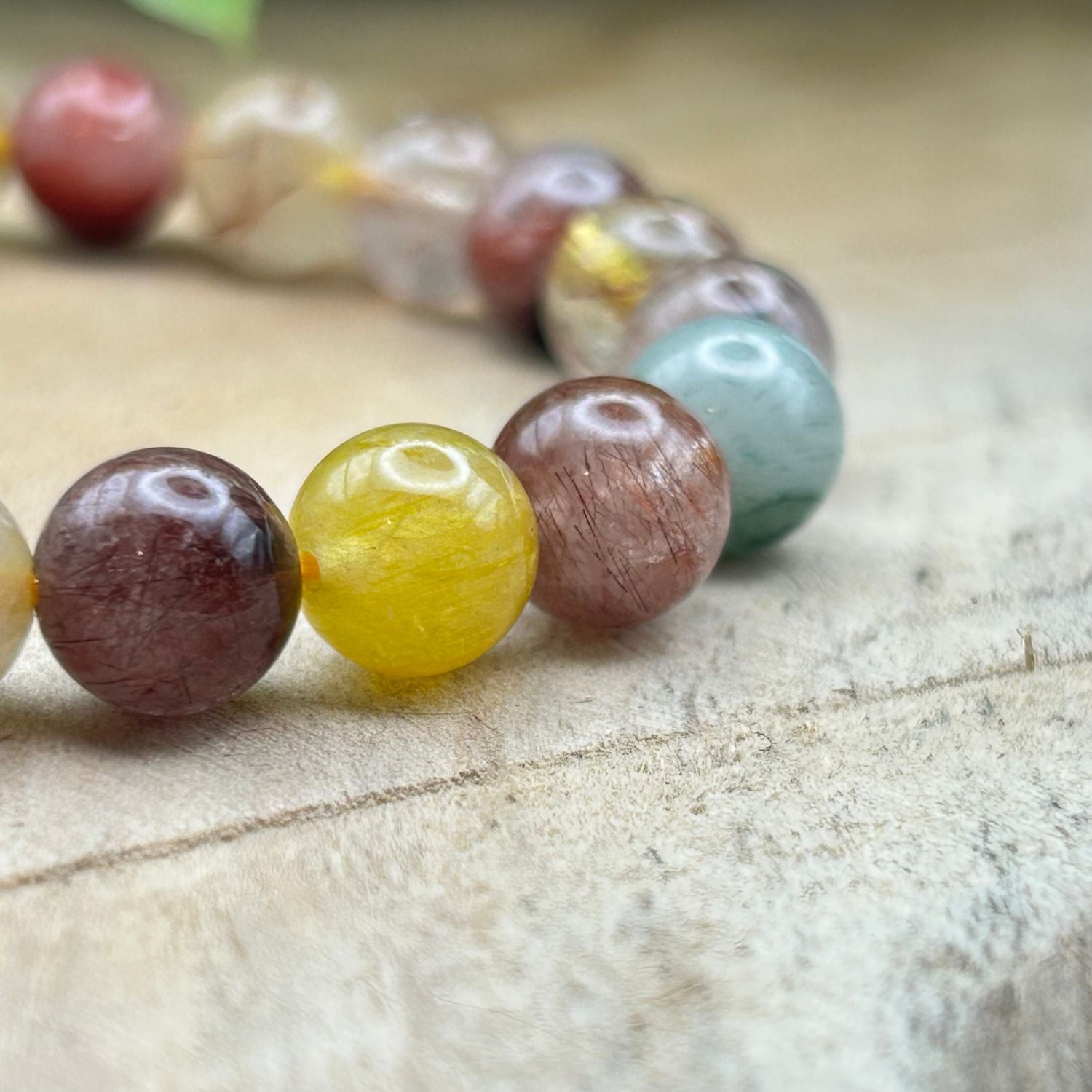 Bracelet 8mm - Quartz Rutile Multicolore