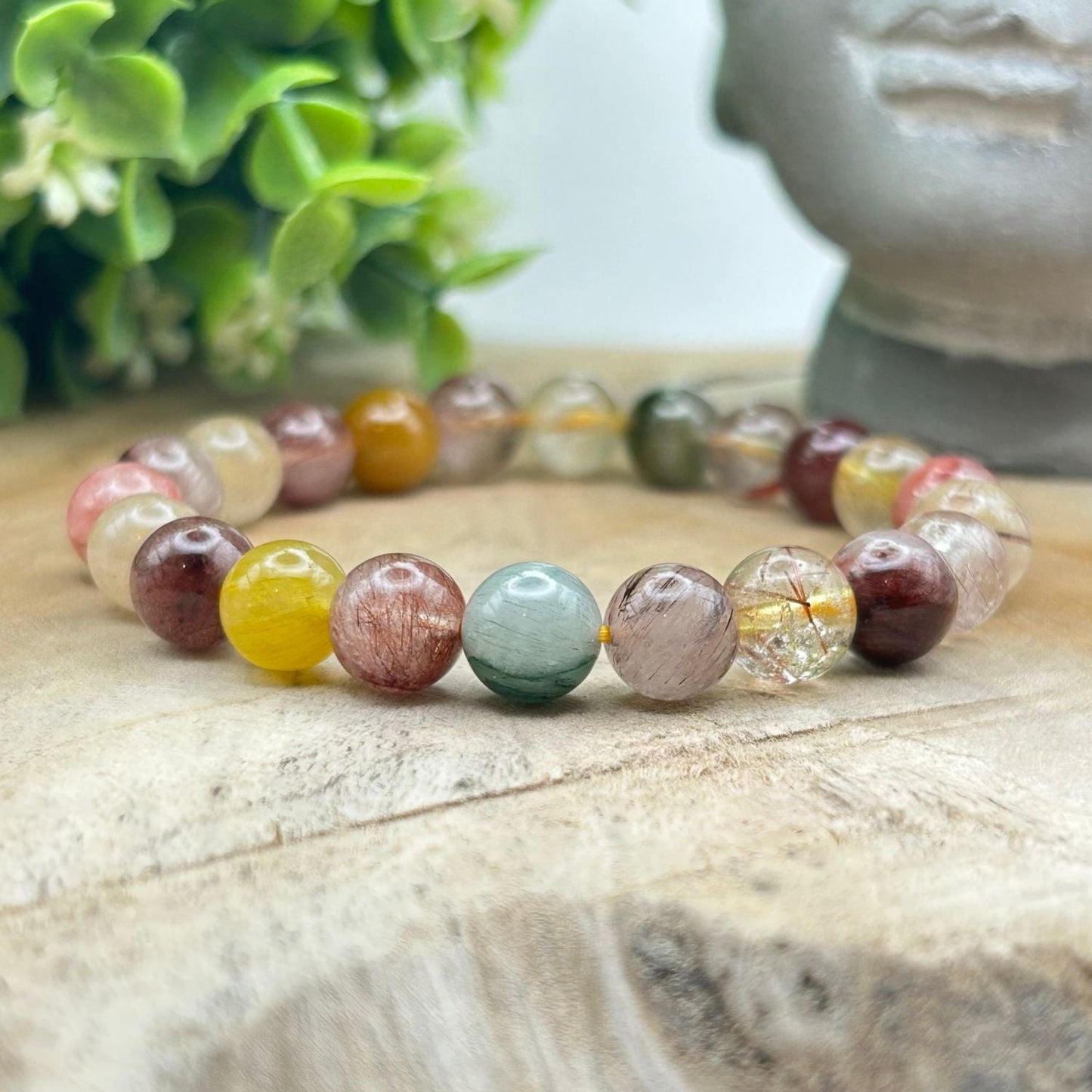 Bracelet 8mm - Quartz Rutile Multicolore