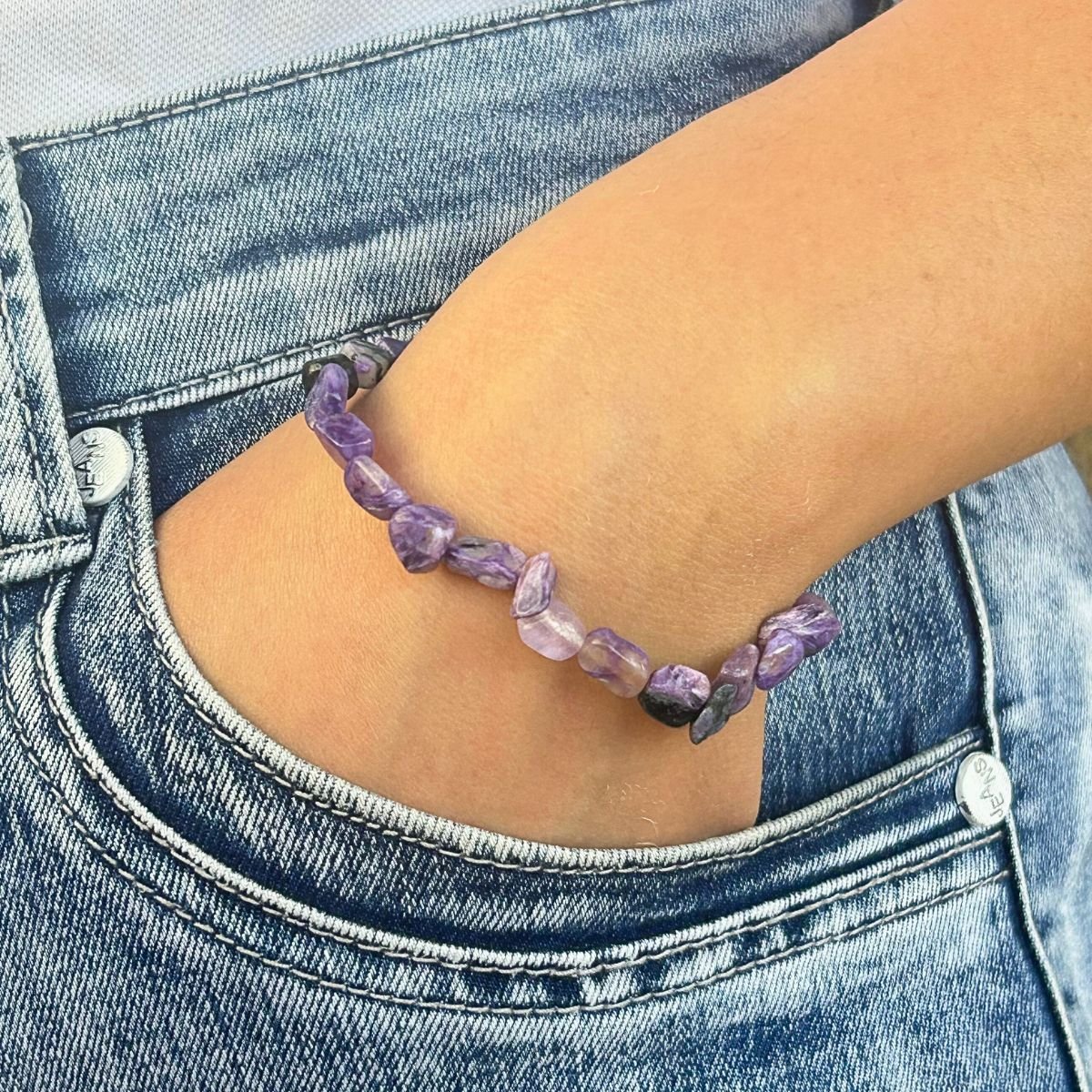 Bracelet Pierres Roulées - Charoïte