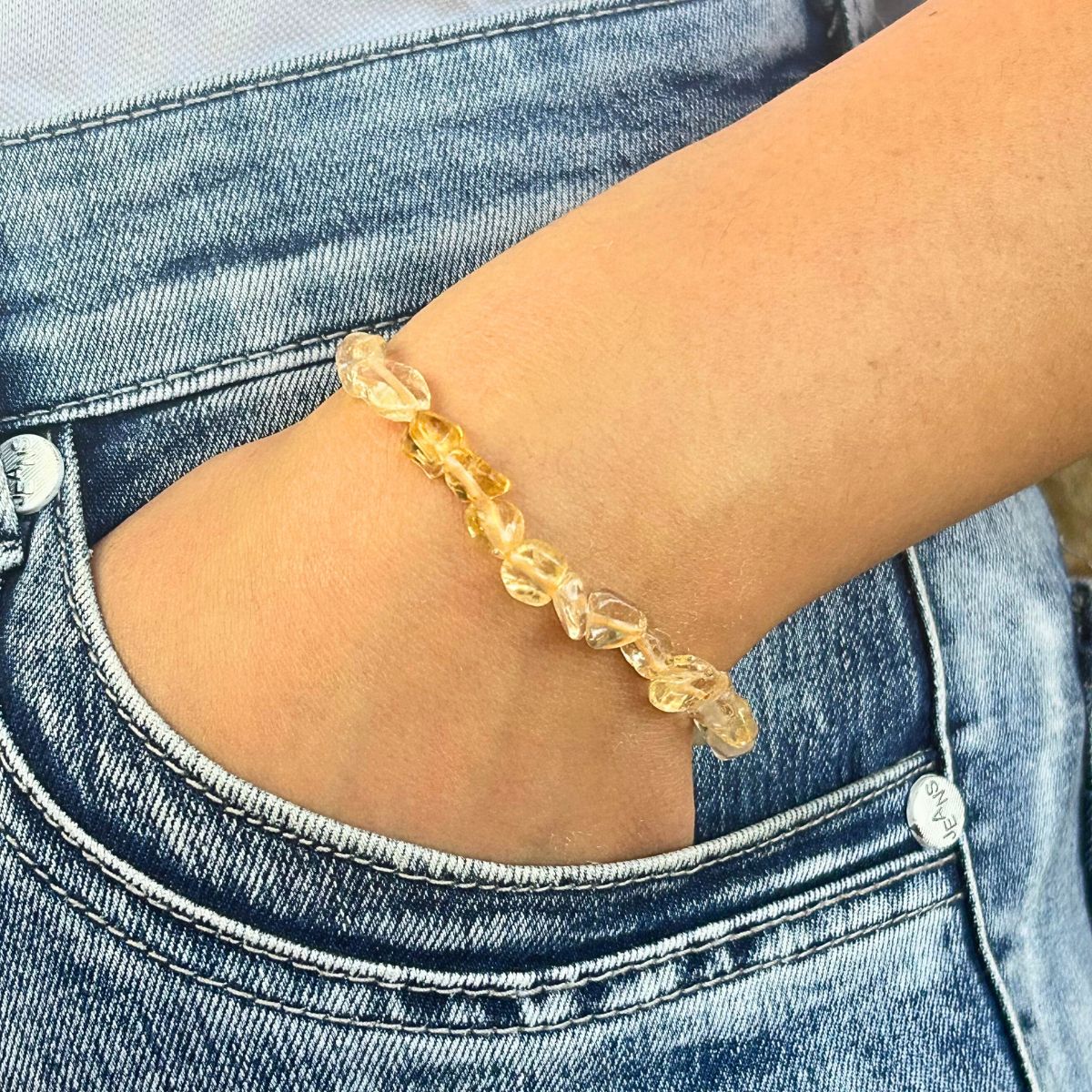Bracelet Pierres Roulées - Citrine chauffée