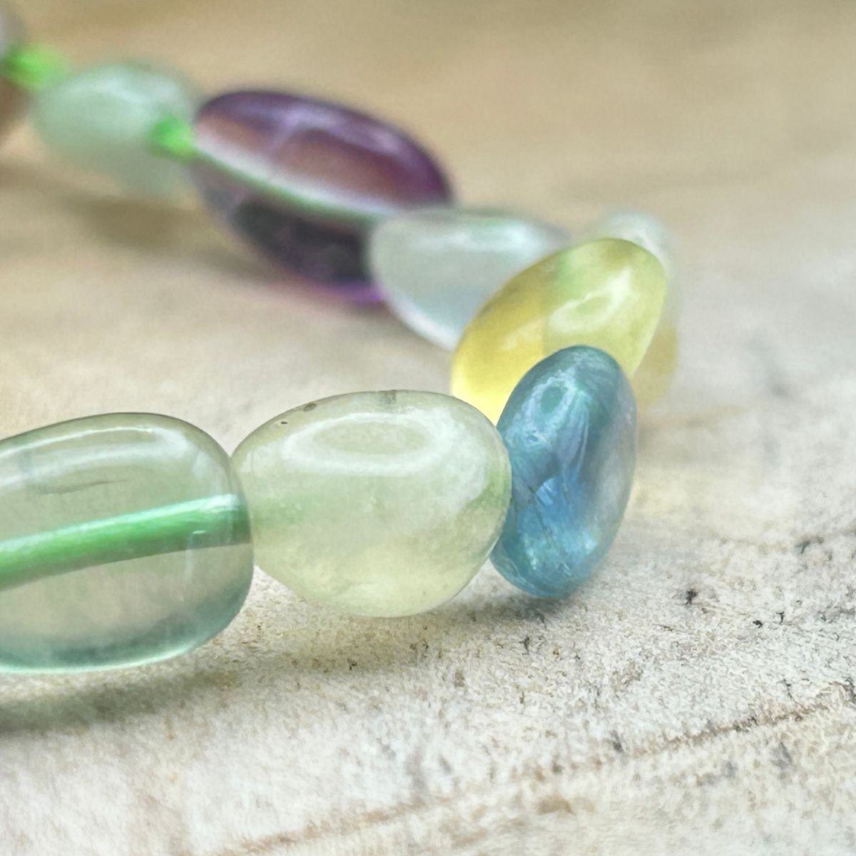 Bracelet Pierres Roulées - Fluorite Multicolore