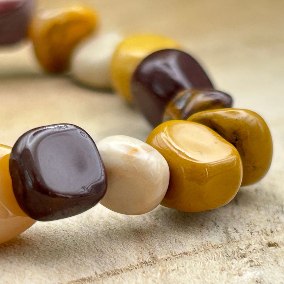 Bracelet Pierres Roulées - Jaspe Mokaite