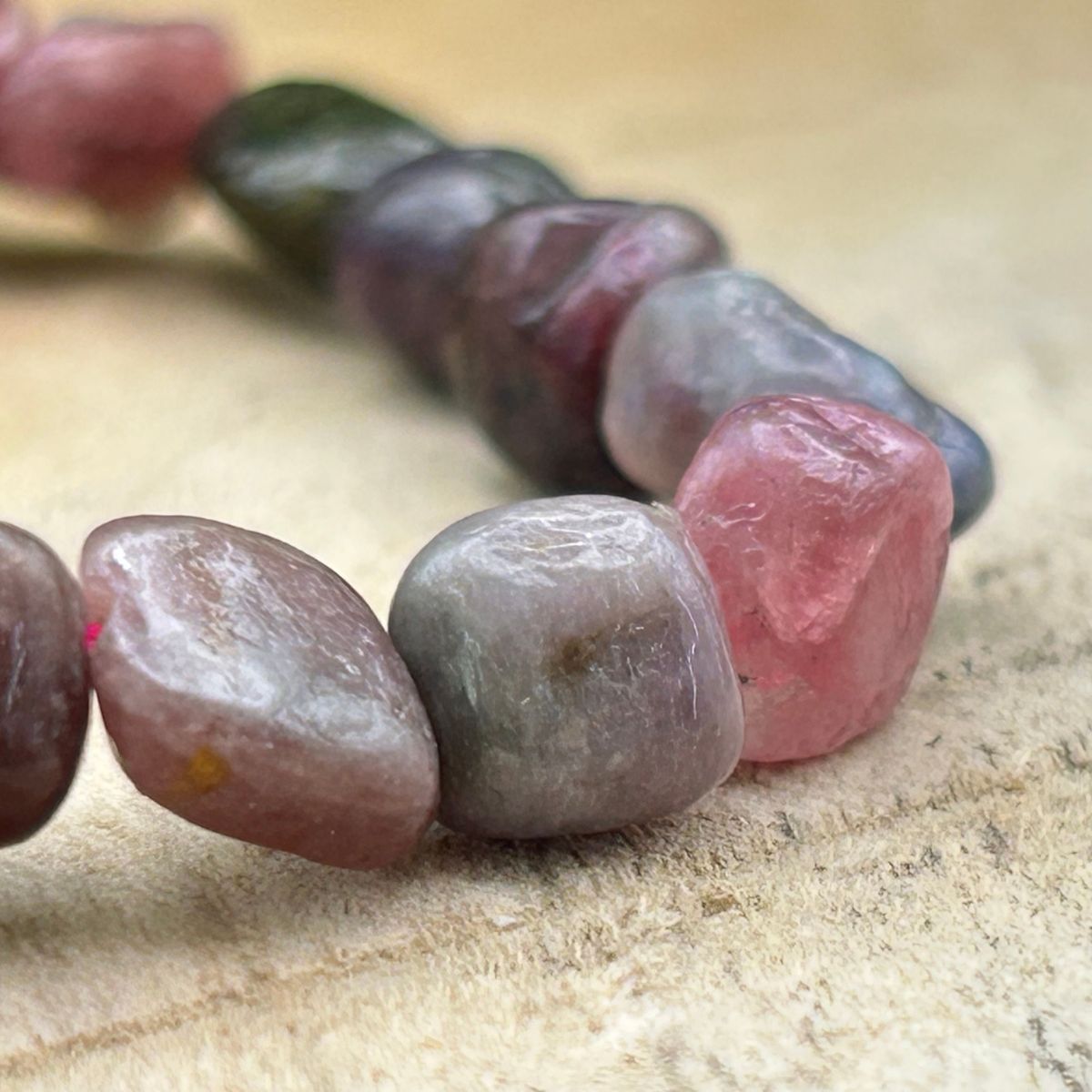 Bracelet Pierres Roulées - Tourmaline Multicolore