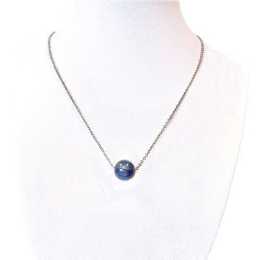 Collier Perle - Cyanite Bleue
