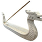 Porte encens bateau dragon blanc